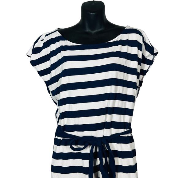 Tommy Hilfiger Sailor Stripe Sheath Dress Blue White Cap Sleeve - XXL - Picture 2 of 4